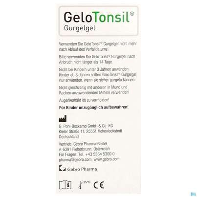 Sie sehen eine Packung Gelotonsil Gurgelgel 200ml, Produktbild: 07 Gelotonsil Gurgelgel 200ml, A-Nr.: 5911255 - 07