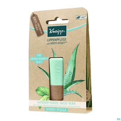 Sie sehen eine Packung Kneipp Lippenpflege Hydro Wasserminze Aloe Vera 4,7g, Produktbild: 01 Kneipp Lippenpflege Hydro Wasserminze Aloe Vera 4,7g, A-Nr.: 5092691 - 01
