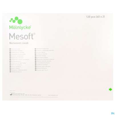 Sie sehen eine Packung Vlieskompressen Mesoft/set Steril 10x 20cm 4 Fach 120st (60x2), Produktbild: 04 Vlieskompressen Mesoft/set Steril 10x 20cm 4 Fach 120st (60x2), A-Nr.: 1652360 - 04