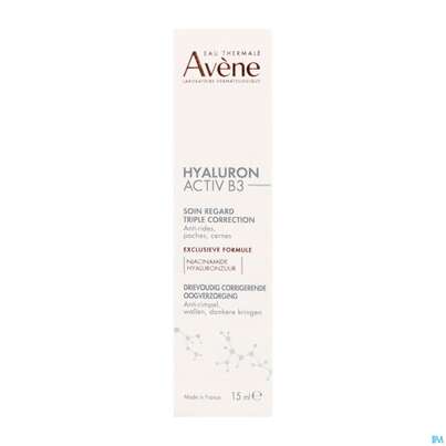 Sie sehen eine Packung Avene Hyaluron Activ B3 Augencreme 15ml, Produktbild: 06 Avene Hyaluron Activ B3 Augencreme 15ml, A-Nr.: 5693410 - 06