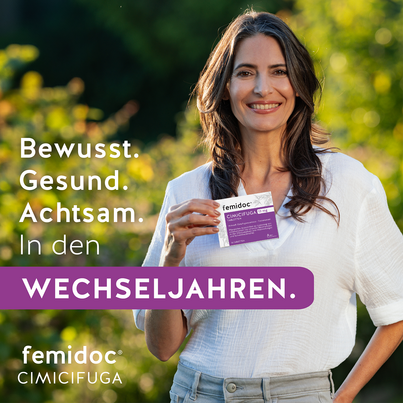 Sie sehen eine Packung femidoc CIMICIFUGA 13 mg Filmtabletten, Produktbild: 03 femidoc CIMICIFUGA 13 mg Filmtabletten, A-Nr.: 5533787 - 03
