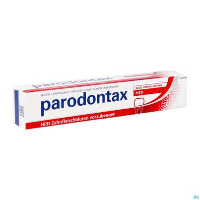 Sie sehen eine Packung Zahnpaste Parodontax Med Creme Neu 75ml, Produktbild: 02 Zahnpaste Parodontax Med Creme Neu 75ml, A-Nr.: 5843418 - 02