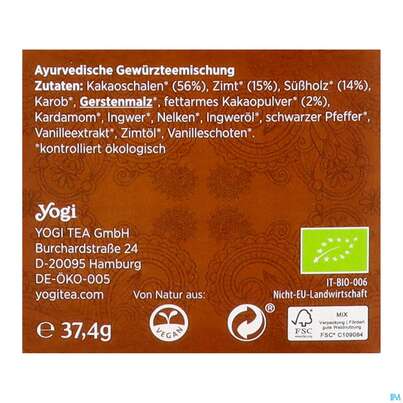 Yogi Tea Bio Schoko 37,4g 17st, A-Nr.: 5749783 - 06