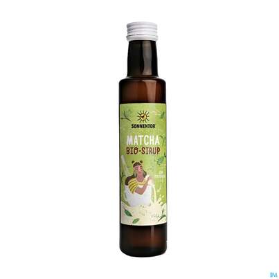 Sie sehen eine Packung Sonnentor Matcha Sirup Bio 01291 250ml, Produktbild: 01 Sonnentor Matcha Sirup Bio 01291 250ml, A-Nr.: 5988677 - 01