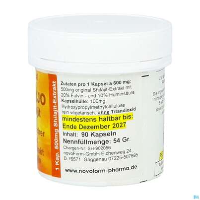 Sie sehen eine Packung Shilajit-mumijo Extrakt Kapseln 90st, Produktbild: 08 Shilajit-mumijo Extrakt Kapseln 90st, A-Nr.: 5869524 - 08