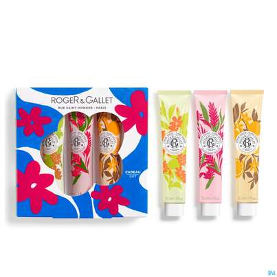 Sie sehen eine Packung Roger & Gallet Hand Creme Trio Energizing Gingembre Rouge +bois D'orange+fleur Osmantu 1st, Produktbild: 05 Roger & Gallet Hand Creme Trio Energizing Gingembre Rouge +bois D'orange+fleur Osmantu 1st, A-Nr.: 5954023 - 05