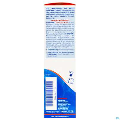Sie sehen eine Packung Nasenspray Sterimar Meerwasser Verstopfte Nase 100ml, Produktbild: 04 Nasenspray Sterimar Meerwasser Verstopfte Nase 100ml, A-Nr.: 5686344 - 04