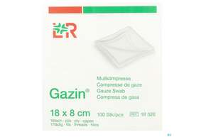 Mullkompressen Gazin Baumw.17faedig Unsteril 16fach 18x 8cm 100st, A-Nr.: 2384967 - 01