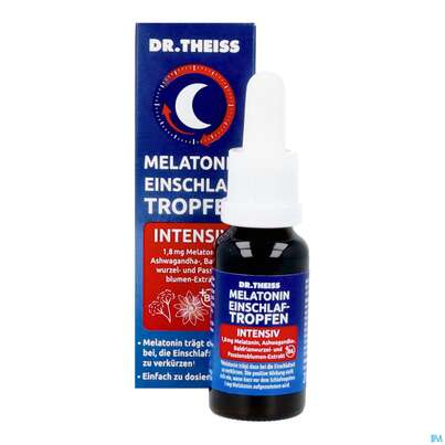 Sie sehen eine Packung Melatonin Einschlaf/tropfen Intensiv Dr.theiss 20ml, Produktbild: 07 Melatonin Einschlaf/tropfen Intensiv Dr.theiss 20ml, A-Nr.: 5911551 - 07