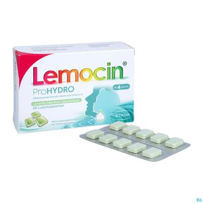 Sie sehen eine Packung Lemocin Prohydro Lutschtabl 50st, Produktbild: 08 Lemocin Prohydro Lutschtabl 50st, A-Nr.: 5896739 - 08