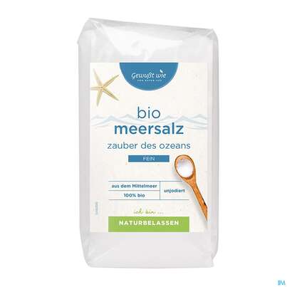 Sie sehen eine Packung Gewusst Wie Bio Meersalz Fein 1000g, Produktbild: 01 Gewusst Wie Bio Meersalz Fein 1000g, A-Nr.: 5927575 - 01