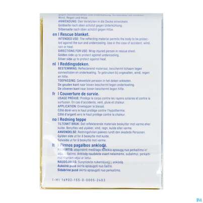 Erste Hilfe Rettungsdecke -sandipharma Gold/silber 160x210cm 1st, A-Nr.: 3007847 - 03