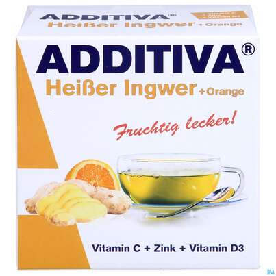 Sie sehen eine Packung Additiva Pulver Heisser Ingwer Orange 10012 10st, Produktbild: 01 Additiva Pulver Heisser Ingwer Orange 10012 10st, A-Nr.: 5810123 - 01