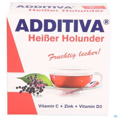 Sie sehen eine Packung Additiva Pulver Heisser Holunder 10012 10st, Produktbild: 01 Additiva Pulver Heisser Holunder 10012 10st, A-Nr.: 5810100 - 01