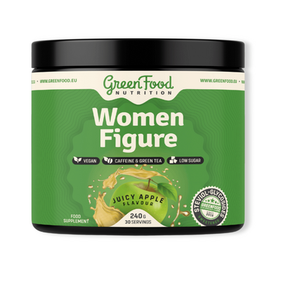 Sie sehen eine Packung GreenFood Nutrition Women Figure Accelerator 240 G Apfel, Produktbild: 01 GreenFood Nutrition Women Figure Accelerator 240 G Apfel, A-Nr.: 6004542 - 01