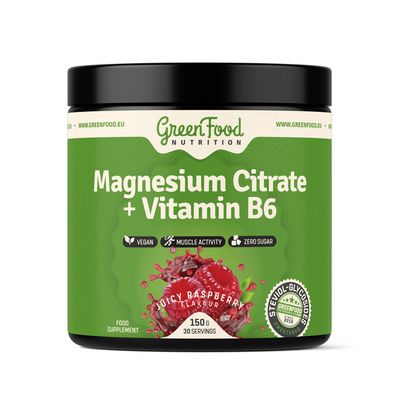 GreenFood Nutrition Magnesium Citrate + Vitamin B6 150 G Himbeere, A-Nr.: 6004565 - 01