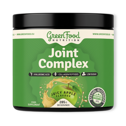 Sie sehen eine Packung GreenFood Nutrition Joint Complex 285 G Apfel, Produktbild: 01 GreenFood Nutrition Joint Complex 285 G Apfel, A-Nr.: 6004631 - 01