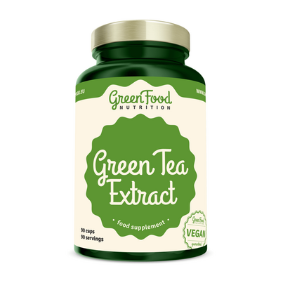 Sie sehen eine Packung GreenFood Nutrition Green Tea Extract 90 Kapseln, Produktbild: 01 GreenFood Nutrition Green Tea Extract 90 Kapseln, A-Nr.: 5634293 - 01