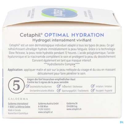 Sie sehen eine Packung Cetaphil Optimal Hydration Hydro-gel Intensiv Belebend 48g, Produktbild: 07 Cetaphil Optimal Hydration Hydro-gel Intensiv Belebend 48g, A-Nr.: 5698910 - 07