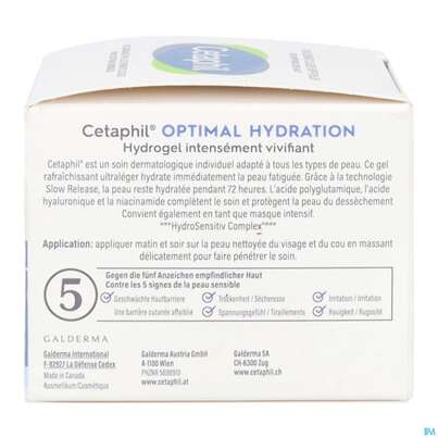 Sie sehen eine Packung Cetaphil Optimal Hydration Hydro-gel Intensiv Belebend 48g, Produktbild: 08 Cetaphil Optimal Hydration Hydro-gel Intensiv Belebend 48g, A-Nr.: 5698910 - 08