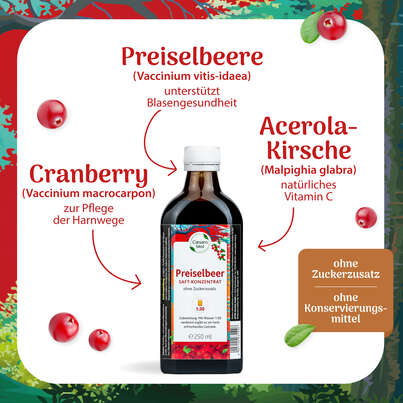 Preiselbeersaft-Konzentrat 1:30 250ml, A-Nr.: 3063142 - 02