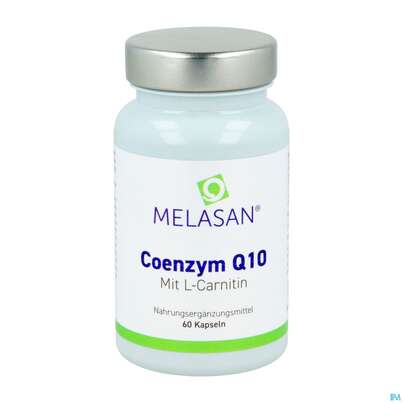 Sie sehen eine Packung Q-10 Coenzym Kapseln Melasan 60st, Produktbild: 01 Q-10 Coenzym Kapseln Melasan 60st, A-Nr.: 2690003 - 01