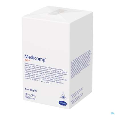 Kompressen Medicomp/extra Vliesstoff 6fach Unsteril 10x 10cm 100st, A-Nr.: 1652101 - 03