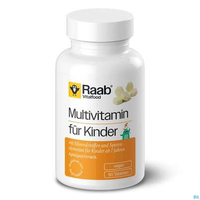 Sie sehen eine Packung Multivitamin Tabl Fuer Kinder Raab 90st, Produktbild: 01 Multivitamin Tabl Fuer Kinder Raab 90st, A-Nr.: 5870674 - 01