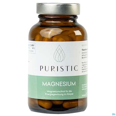 Sie sehen eine Packung Magnesium Kapseln Puristic 60st, Produktbild: 01 Magnesium Kapseln Puristic 60st, A-Nr.: 5862166 - 01