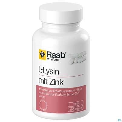 Sie sehen eine Packung L-lysin Kapseln Raab 100st, Produktbild: 02 L-lysin Kapseln Raab 100st, A-Nr.: 5870823 - 02