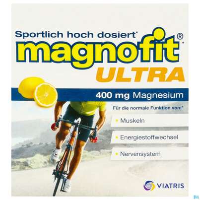 Sie sehen eine Packung Magnofit Ultra 400mg Stick 30st, Produktbild: 01 Magnofit Ultra 400mg Stick 30st, A-Nr.: 5833472 - 01