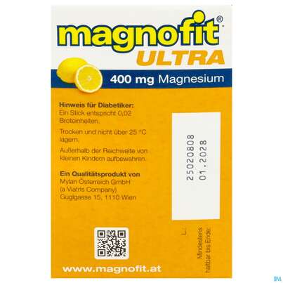 Sie sehen eine Packung Magnofit Ultra 400mg Stick 30st, Produktbild: 07 Magnofit Ultra 400mg Stick 30st, A-Nr.: 5833472 - 07