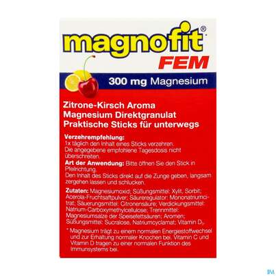 Sie sehen eine Packung Magnofit Fem 300mg Stick 30st, Produktbild: 03 Magnofit Fem 300mg Stick 30st, A-Nr.: 5833503 - 03