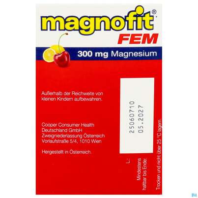 Sie sehen eine Packung Magnofit Fem 300mg Stick 30st, Produktbild: 07 Magnofit Fem 300mg Stick 30st, A-Nr.: 5833503 - 07