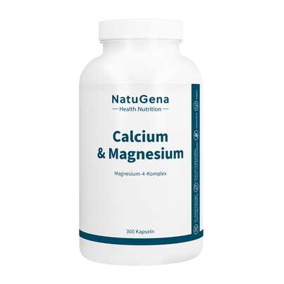 Sie sehen eine Packung NatuGena Calcium & Magnesium 300 Kapseln, Produktbild: 01 NatuGena Calcium & Magnesium 300 Kapseln, A-Nr.: 5926883 - 01