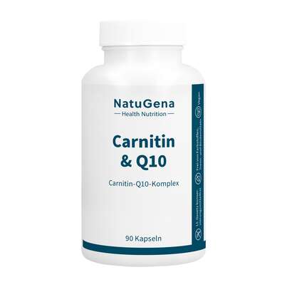 Sie sehen eine Packung NatuGena Carnitin & Q10 Kapseln, Produktbild: 01 NatuGena Carnitin & Q10 Kapseln, A-Nr.: 5404179 - 01