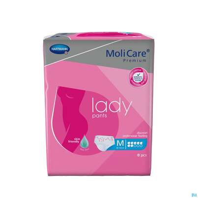 Sie sehen eine Packung Inkontinenz Molicare Premium/lady/pants Tropfen 7 Medium 8st, Produktbild: 02 Inkontinenz Molicare Premium/lady/pants Tropfen 7 Medium 8st, A-Nr.: 4918858 - 02