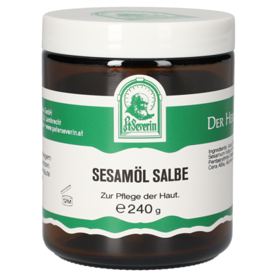 Sie sehen eine Packung SESAMÖL SALBE 240 G, Produktbild: 01 SESAMÖL SALBE 240 G, A-Nr.: 5389304 - 01