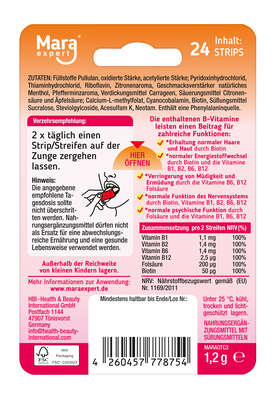 Sie sehen eine Packung Mara expert Vitamin B-Komplex Easy Strips, Produktbild: 02 Mara expert Vitamin B-Komplex Easy Strips, A-Nr.: 6027106 - 02