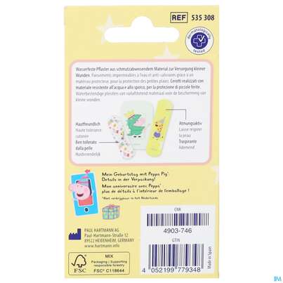 Sie sehen eine Packung Dermaplast Peppa Pig 3 Groessen P12 12st, Produktbild: 04 Dermaplast Peppa Pig 3 Groessen P12 12st, A-Nr.: 6006185 - 04