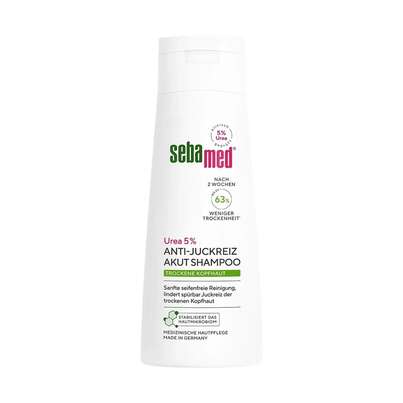 Sie sehen eine Packung Shampoon Sebamed Anti-juckreiz Akut Urea 5% 200ml, Produktbild: 02 Shampoon Sebamed Anti-juckreiz Akut Urea 5% 200ml, A-Nr.: 5992650 - 02