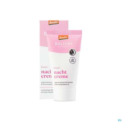 Sie sehen eine Packung Taoasis Baldini Rosen Nachtcreme Demeter 50ml, Produktbild: 04 Taoasis Baldini Rosen Nachtcreme Demeter 50ml, A-Nr.: 5995996 - 04