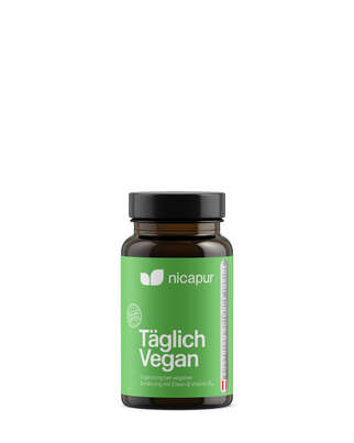 Sie sehen eine Packung nicapur Täglich Vegan, Produktbild: 01 nicapur Täglich Vegan, A-Nr.: 5358491 - 01
