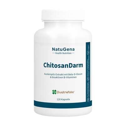 Sie sehen eine Packung NatuGena ChitosanDarm Kapseln, Produktbild: 01 NatuGena ChitosanDarm Kapseln, A-Nr.: 5699128 - 01