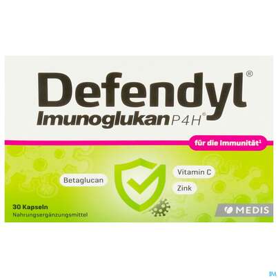 Sie sehen eine Packung Defendyl Imunoglukan Kapseln 30st, Produktbild: 01 Defendyl Imunoglukan Kapseln 30st, A-Nr.: 4023512 - 01
