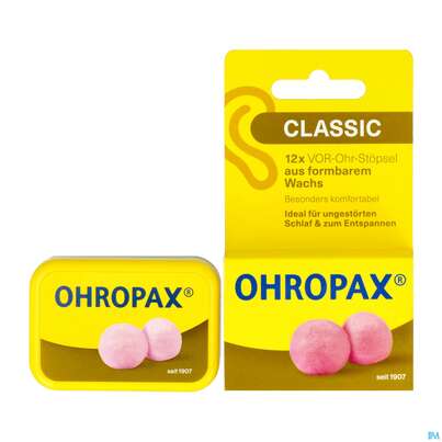 Sie sehen eine Packung Ohrenschutz Ohropax/classic Ohrstoepsel Wachs Haengeverpackung Pohrc 12st, Produktbild: 03 Ohrenschutz Ohropax/classic Ohrstoepsel Wachs Haengeverpackung Pohrc 12st, A-Nr.: 5955726 - 03