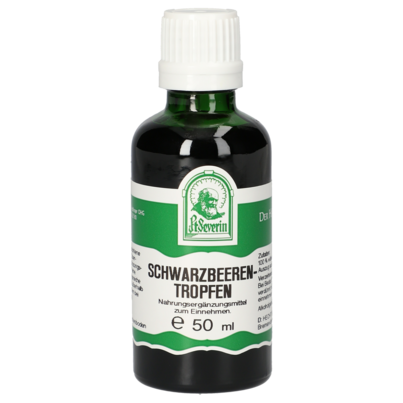 Sie sehen eine Packung SCHWARZBEEREN TROPFEN 50 ML, Produktbild: 01 SCHWARZBEEREN TROPFEN 50 ML, A-Nr.: 4402770 - 01