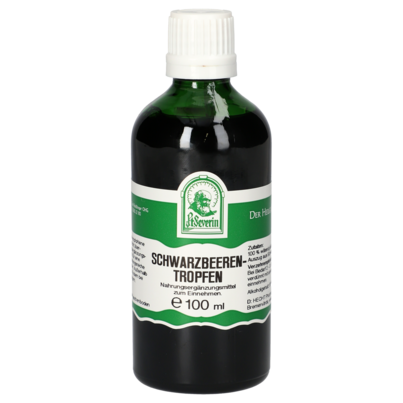 Sie sehen eine Packung SCHWARZBEEREN TROPFEN 100 ML, Produktbild: 01 SCHWARZBEEREN TROPFEN 100 ML, A-Nr.: 4402787 - 01