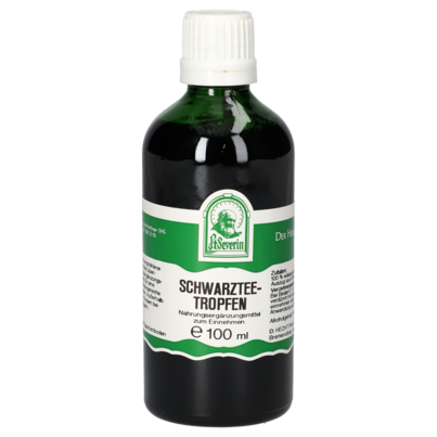 Sie sehen eine Packung SCHWARZTEE TROPFEN 100 ML, Produktbild: 01 SCHWARZTEE TROPFEN 100 ML, A-Nr.: 4394869 - 01