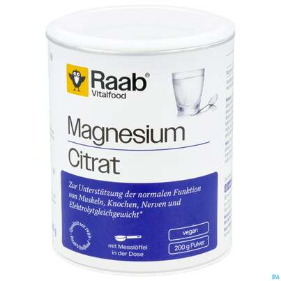 Sie sehen eine Packung Raab Magnesiumcitrat Pulver 200g, Produktbild: 05 Raab Magnesiumcitrat Pulver 200g, A-Nr.: 4363053 - 05